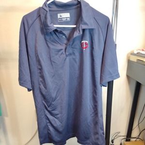 Minnesota Twins Shirt Mens Large Blue Golf Polo Authentic MLB True Fan